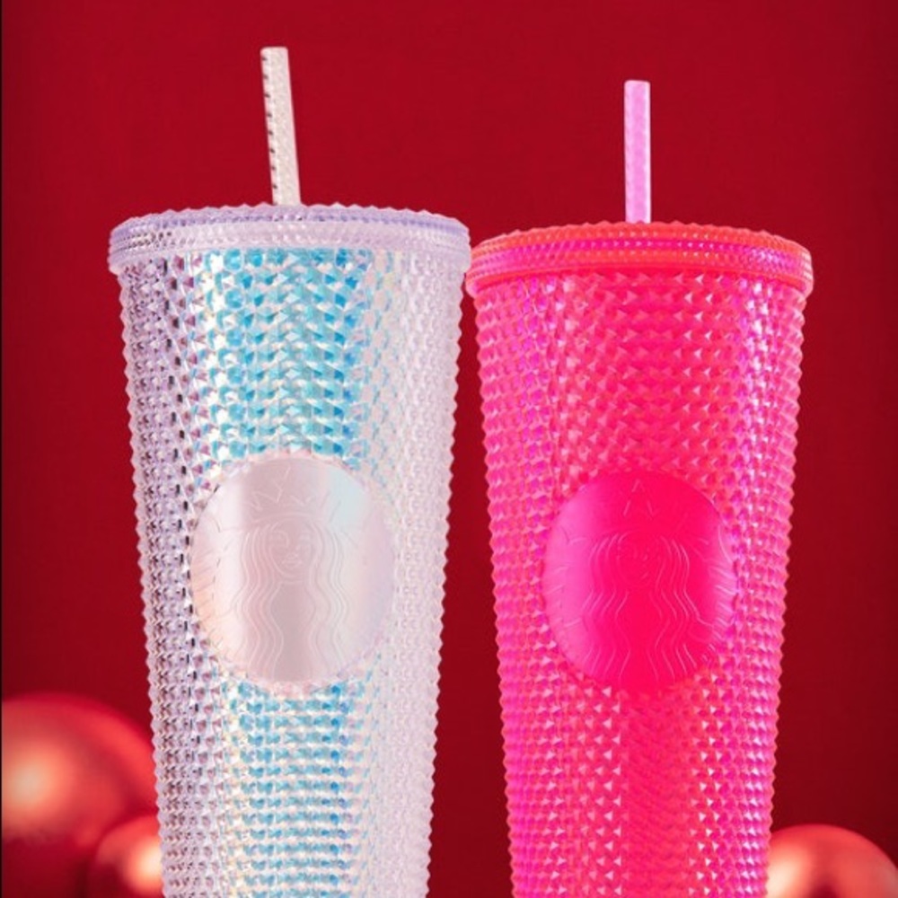 NEW Starbucks Holiday Cold Cup Bling Platinum